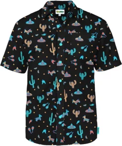 Tipsy Elves Men's Midnight Fiesta Hawaiian Shirt