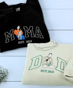 Personalized Embroidered Gifts for New Mom and New Dad, Photo