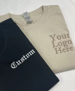 Custom Embroidered T-Shirt with Your Photo, Logo or Any Text