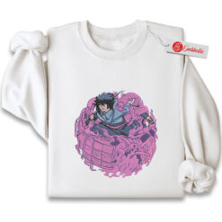Sasuke Uchiha Embroidered Sweatshirt, Naruto Shirt, Anime Embroidered Sweatshirt
