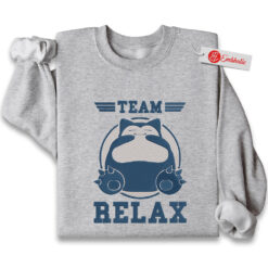 Snorlax Embroidered Sweatshirt, Pokemon Shirt, PKM Shirt, Anime Embroidered Sweatshirt