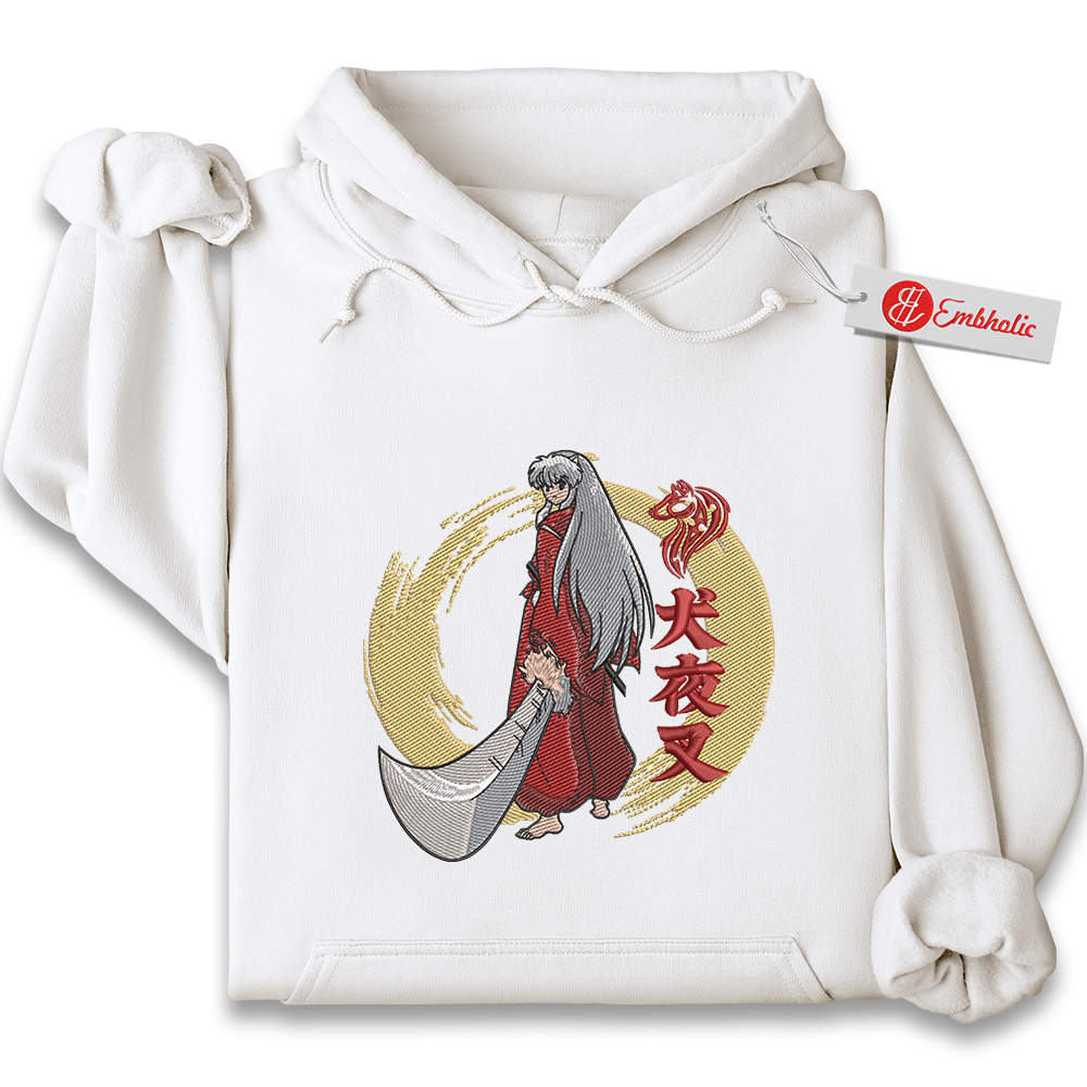 Inuyasha Embroidered Hoodie, Inuyasha Shirt, Anime Embroidered Hoodie Inuyasha Embroidered Hoodie, Inuyasha Shirt, Anime Embroidered Hoodie