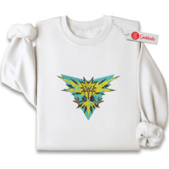 Zapdos Embroidered Sweatshirt, Pokemon Shirt, PKM Shirt, Anime Embroidered Sweatshirt