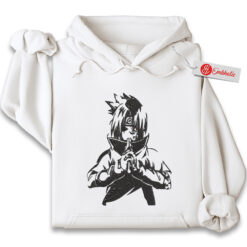 Sasuke Uchiha Embroidered Hoodie, Naruto Shirt, Anime Embroidered Hoodie