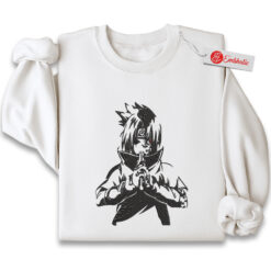 Sasuke Uchiha Embroidered Sweatshirt, Naruto Shirt, Anime Embroidered Sweatshirt