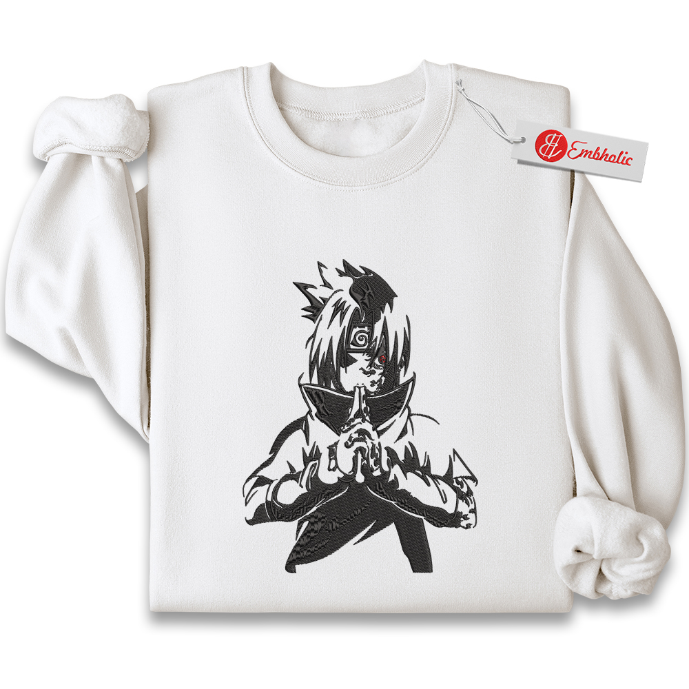 Sasuke Uchiha Embroidered Sweatshirt, Naruto Shirt, Anime Embroidered Sweatshirt Sasuke Uchiha Embroidered Sweatshirt, Naruto Shirt, Anime Embroidered Sweatshirt