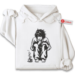 L Embroidered Hoodie, Death Note Shirt, Anime Embroidered Hoodie