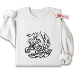 Blue Eyes Toon Dragon Embroidered Sweatshirt, Yugioh Shirt, Anime Embroidered Sweatshirt