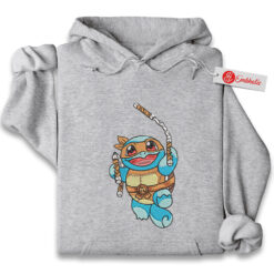 Squirtle Embroidered Hoodie, Pokemon Shirt, PKM Shirt, Anime Embroidered Hoodie