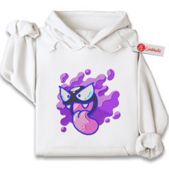 Gatsly Embroidered Hoodie, Pokemon Shirt, PKM Shirt, Anime Embroidered Hoodie