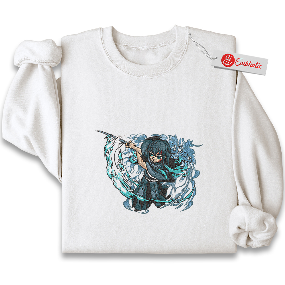 Muichiro Tokito Embroidered Sweatshirt, Demon Slayer Shirt, Anime Embroidered Sweatshirt Muichiro Tokito Embroidered Sweatshirt, Demon Slayer Shirt, Anime Embroidered Sweatshirt