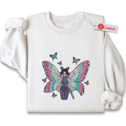Shinobu Kocho Embroidered Sweatshirt, Demon Slayer Shirt, Anime Embroidered Sweatshirt