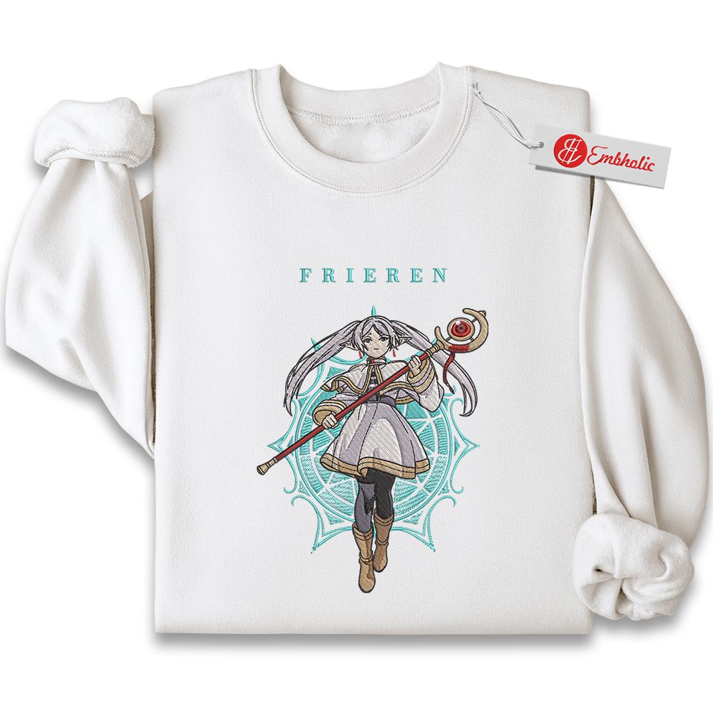 Frieren Embroidered Sweatshirt, Frieren: Beyond Journey's End Shirt, Anime Embroidered Sweatshirt