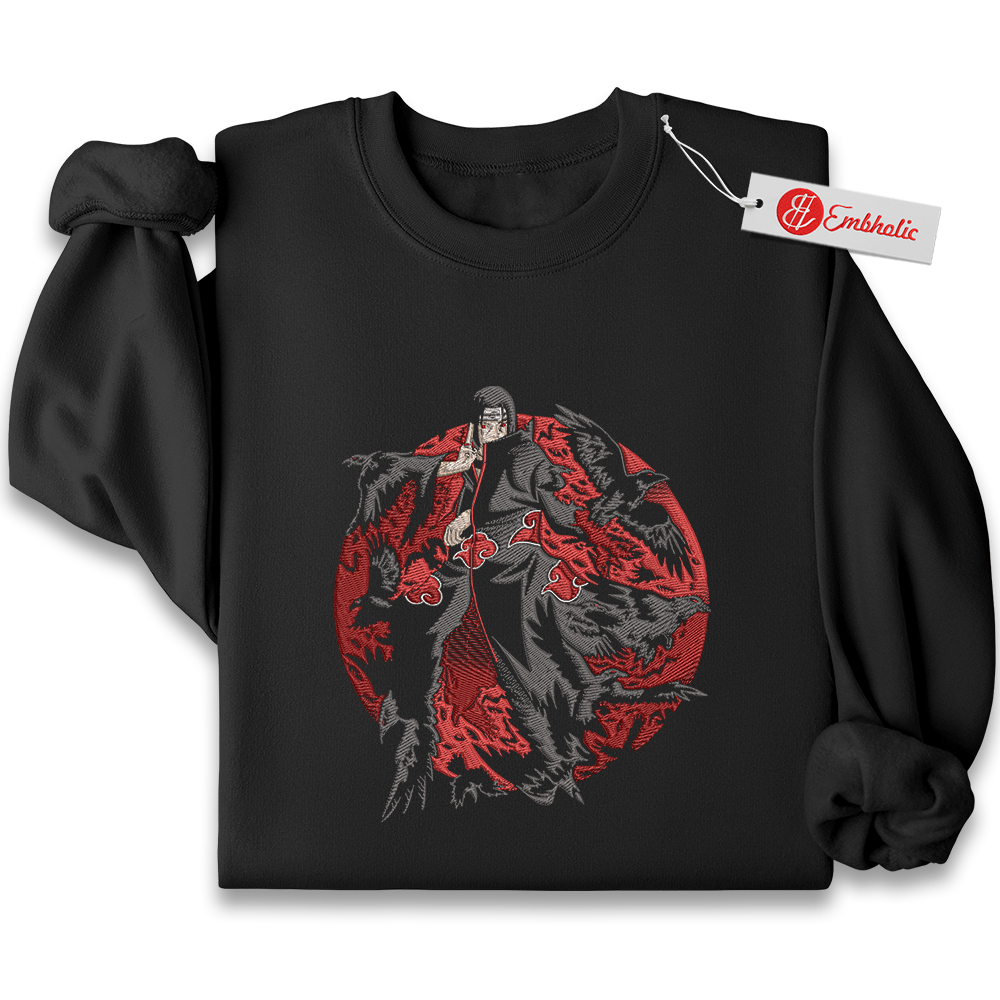 Itachi Uchiha Embroidered Sweatshirt, Naruto Shirt, Anime Embroidered Sweatshirt