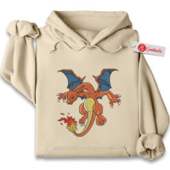 Charizard Embroidered Hoodie, Pokemon Shirt, PKM Shirt, Anime Embroidered Hoodie