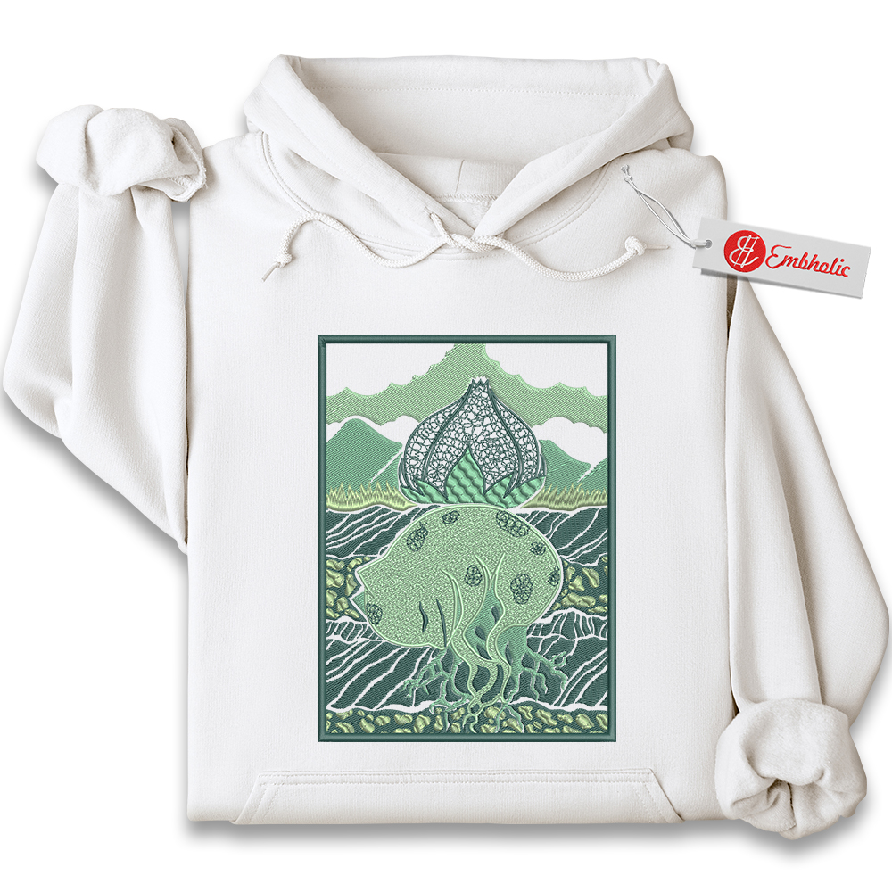 Bulbasaur Embroidered Hoodie, Pokemon Shirt, PKM Shirt, Anime Embroidered Hoodie Bulbasaur Embroidered Hoodie, Pokemon Shirt, PKM Shirt, Anime Embroidered Hoodie