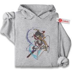 Mikasa Ackerman Embroidered Hoodie, Attack on Titan Shirt, AOT Shirt, Anime Embroidered Hoodie