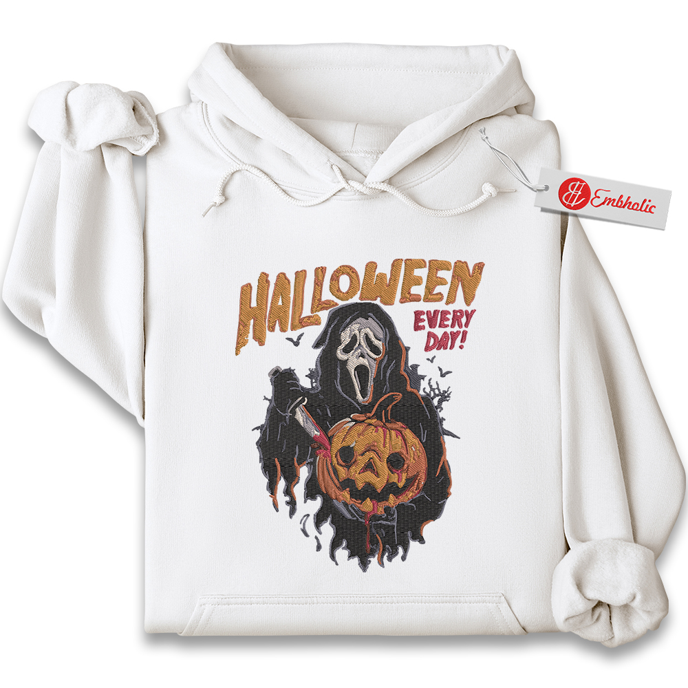 Ghostface Embroidered Hoodie, Scream Shirt, Halloween Shirt, Horror Movie Embroidered Hoodie Ghostface Embroidered Hoodie, Scream Shirt, Halloween Shirt, Horror Movie Embroidered Hoodie