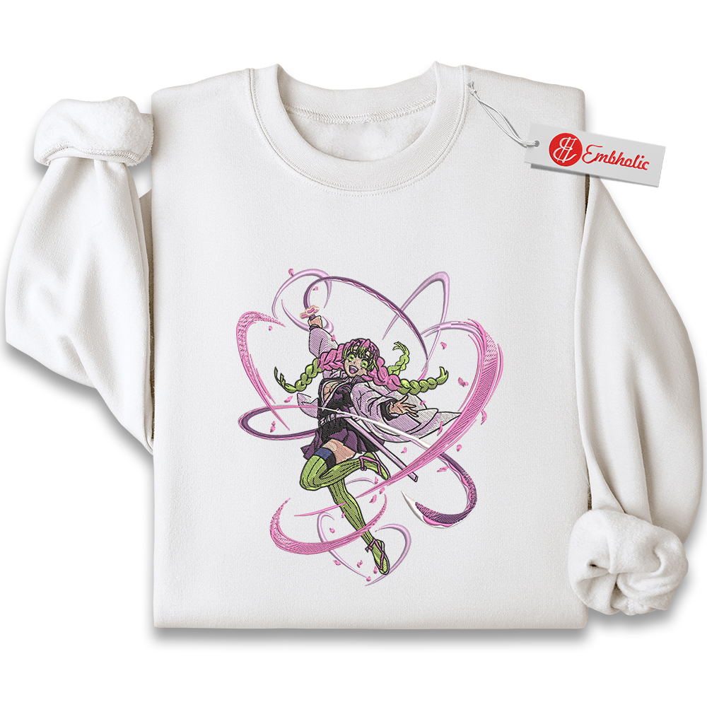 Mitsuri Kanroji Embroidered Sweatshirt, Demon Slayer Shirt, Anime Embroidered Sweatshirt Mitsuri Kanroji Embroidered Sweatshirt, Demon Slayer Shirt, Anime Embroidered Sweatshirt