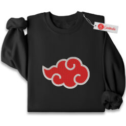 Akatsuki Embroidered Sweatshirt, Naruto Shirt, Anime Embroidered Sweatshirt
