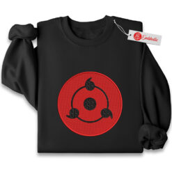 Sharingan Embroidered Sweatshirt, Naruto Shirt, Anime Embroidered Sweatshirt