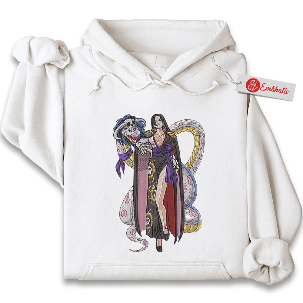 Boa Hancock Embroidered Hoodie, One Piece Shirt, Anime Embroidered Hoodie Boa Hancock Embroidered Hoodie, One Piece Shirt, Anime Embroidered Hoodie