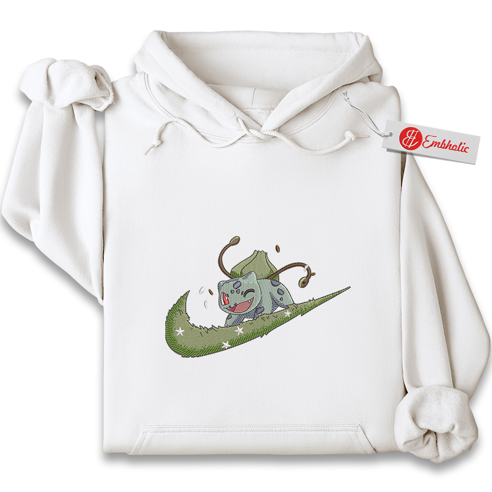 Bulbasaur Embroidered Hoodie, Pokemon Shirt, PKM Shirt, Anime Embroidered Hoodie Bulbasaur Embroidered Hoodie, Pokemon Shirt, PKM Shirt, Anime Embroidered Hoodie