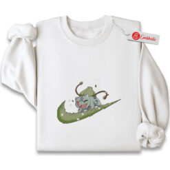 Bulbasaur Embroidered Sweatshirt, Pokemon Shirt, PKM Shirt, Anime Embroidered Sweatshirt