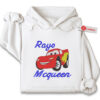 Lightning McQueen Embroidered Hoodie, Cars Shirt, Animated Embroidered Hoodie