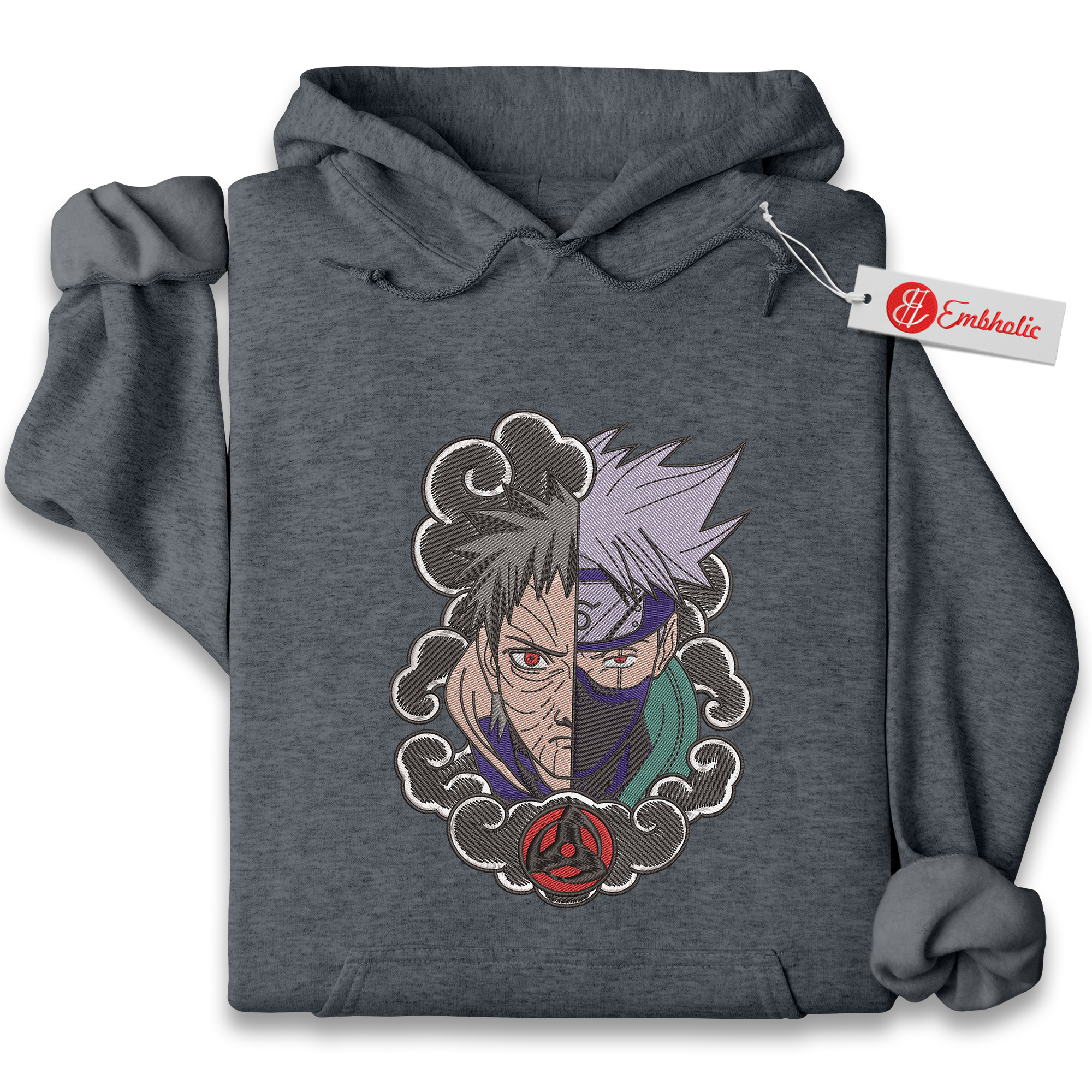 Obito vs Kakashi Embroidered Hoodie, Naruto Shirt, Anime Embroidered Hoodie Obito vs Kakashi Embroidered Hoodie, Naruto Shirt, Anime Embroidered Hoodie