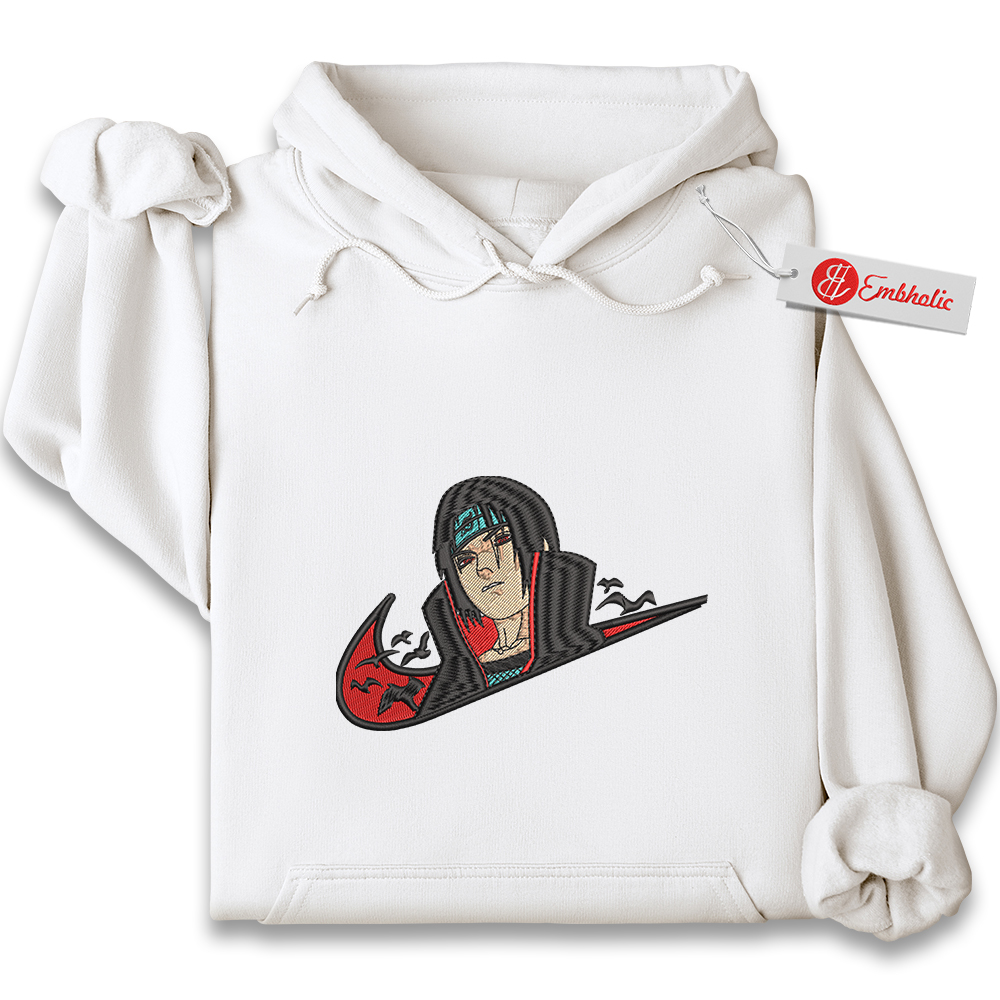 Itachi Uchiha Embroidered Hoodie, Naruto Shirt, Anime Embroidered Hoodie Itachi Uchiha Embroidered Hoodie, Naruto Shirt, Anime Embroidered Hoodie