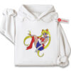Usagi Tsukino Embroidered Hoodie, Sailor Moon Shirt, Anime Embroidered Hoodie