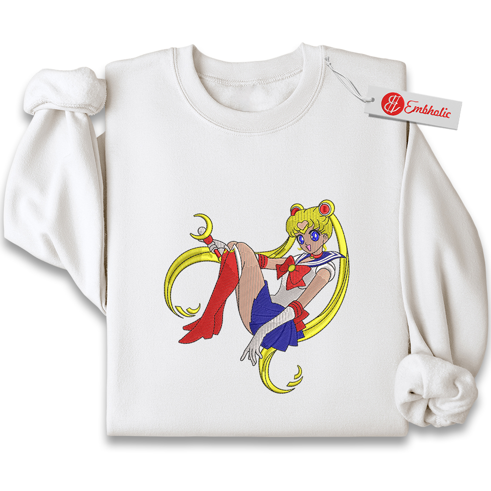 Usagi Tsukino Embroidered Sweatshirt, Sailor Moon Shirt, Anime Embroidered Sweatshirt Usagi Tsukino Embroidered Sweatshirt, Sailor Moon Shirt, Anime Embroidered Sweatshirt