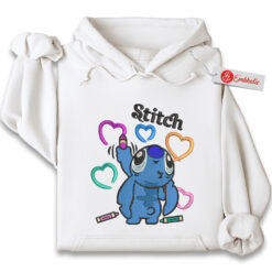 Stitch Embroidered Hoodie, Lilo and Stitch Shirt, Animated Embroidered Hoodie