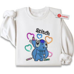 Stitch Embroidered Sweatshirt, Lilo and Stitch Shirt, Animated Embroidered Sweatshirt