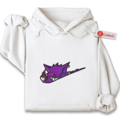 Gengar Embroidered Hoodie, Pokemon Shirt, PKM Shirt, Anime Embroidered Hoodie