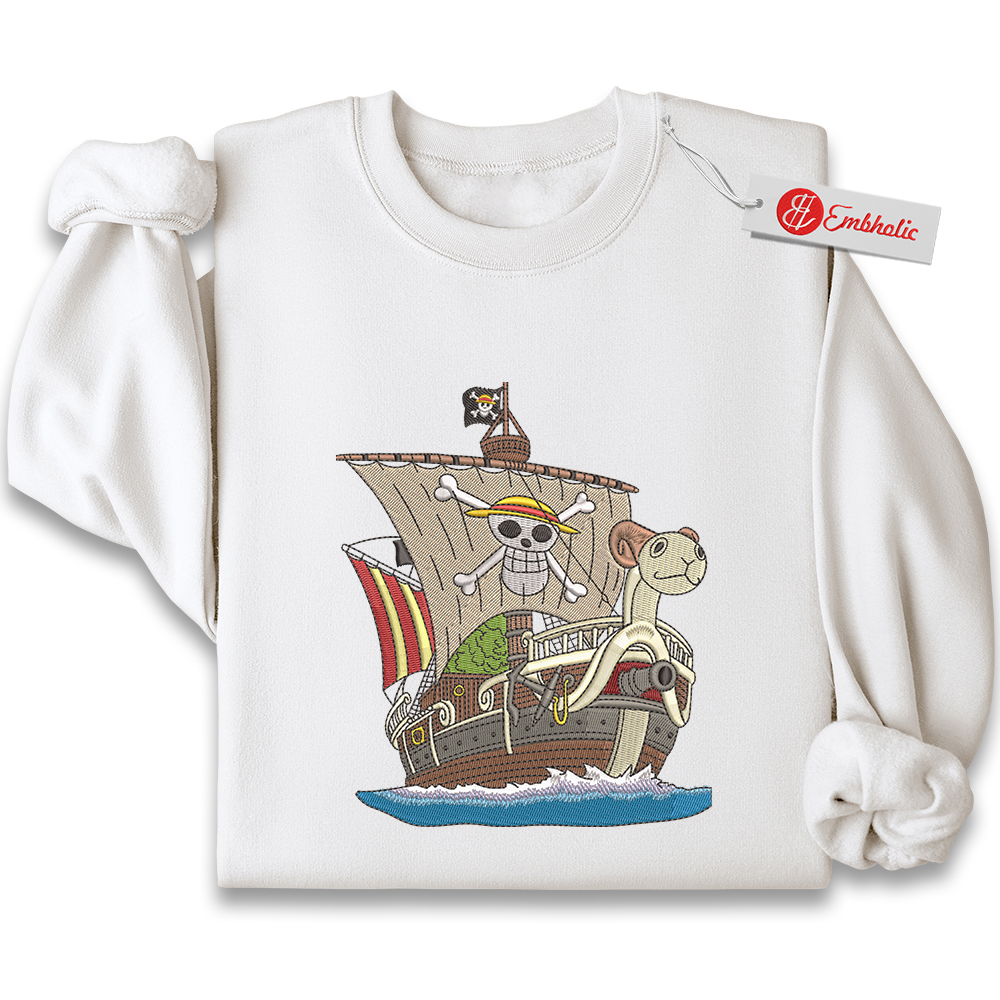 Going Merry Embroidered Sweatshirt, One Piece Shirt, Anime Embroidered Sweatshirt