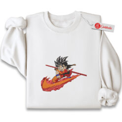 Son Goku Embroidered Sweatshirt, Dragon Ball Shirt, Anime Embroidered Sweatshirt
