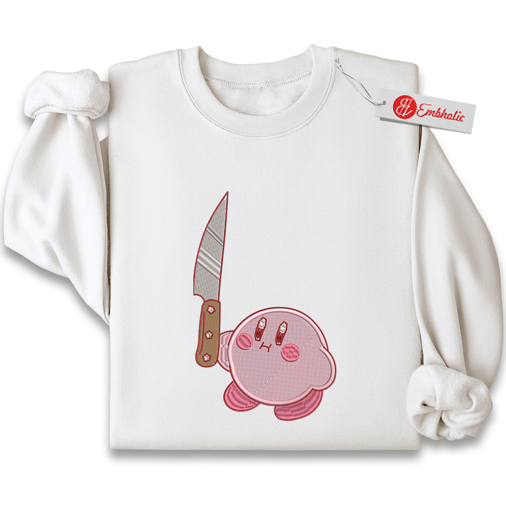 Embroidered Kirby Sweatshirt, Kirby Shirt, Game Embroidered Sweatshirt