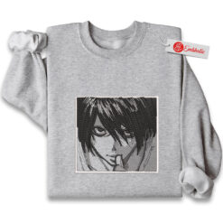 Embroidered L Sweatshirt, Death Note Shirt, Anime Embroidered Sweatshirt