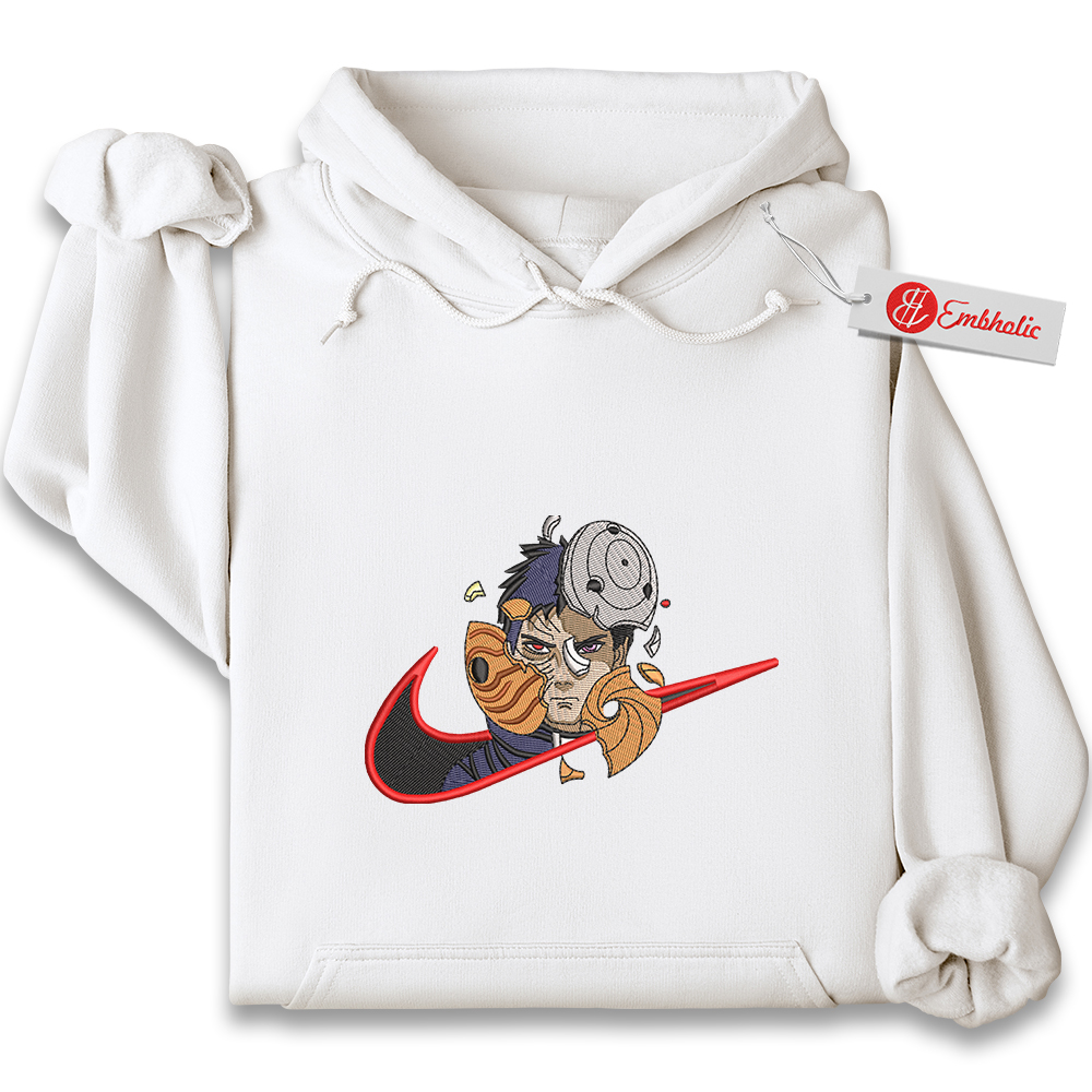 Obito Uchiha Embroidered Hoodie, Naruto Shirt, Anime Embroidered Hoodie Obito Uchiha Embroidered Hoodie, Naruto Shirt, Anime Embroidered Hoodie