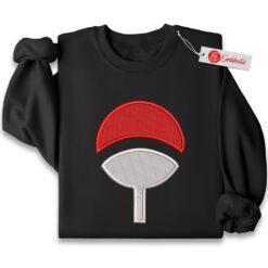 Uchiha Clan Embroidered Sweatshirt, Naruto Shirt, Anime Embroidered Sweatshirt