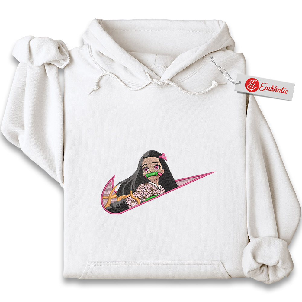 Nezuko Kamado Embroidered Hoodie, Demon Slayer Shirt, Anime Embroidered Hoodie Nezuko Kamado Embroidered Hoodie, Demon Slayer Shirt, Anime Embroidered Hoodie