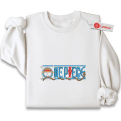 One Piece Embroidered Sweatshirt, One Piece Shirt, Anime Embroidered Sweatshirt