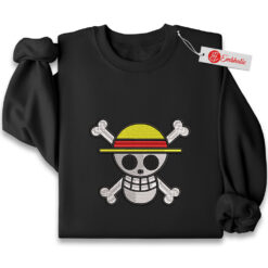 Straw Hat Pirates Embroidered Sweatshirt, One Piece Shirt, Anime Embroidered Sweatshirt