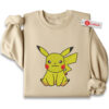 Pikachu Embroidered Sweatshirt, Pokemon Shirt, PKM Shirt, Anime Embroidered Sweatshirt