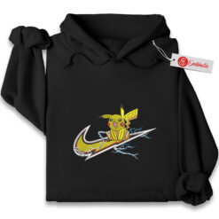 Pikachu Embroidered Hoodie, Pokemon Shirt, PKM Shirt, Anime Embroidered Hoodie