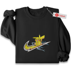 Pikachu Embroidered Sweatshirt, Pokemon Shirt, PKM Shirt, Anime Embroidered Sweatshirt