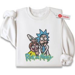 Rick and Morty Embroidered Sweatshirt, Rick and Morty Shirt, Animated Embroidered Sweatshirt
